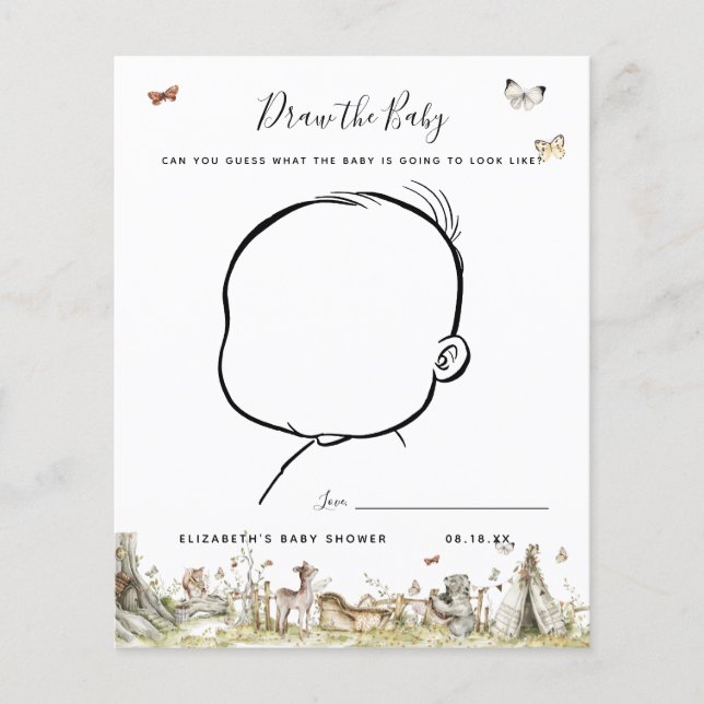 Dessinez le bébé | Jeu de baby shower (Devant)