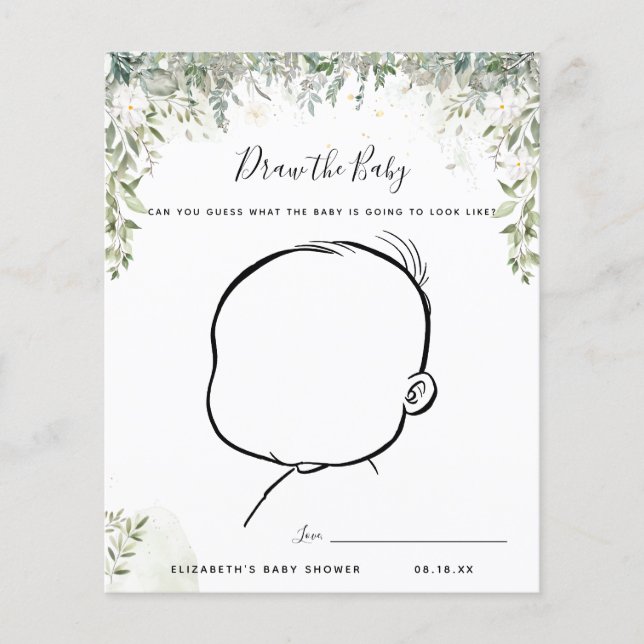 Dessinez le bébé | Jeu de Baby Shower (Devant)