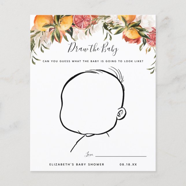 Dessinez le bébé | Jeu de Baby Shower (Devant)