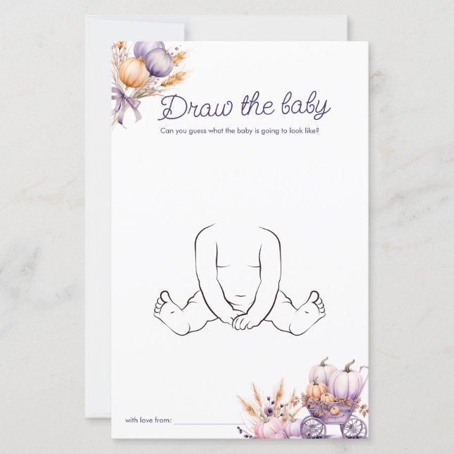 Dessinez le jeu de Baby shower d'automne Citrouill (Devant)