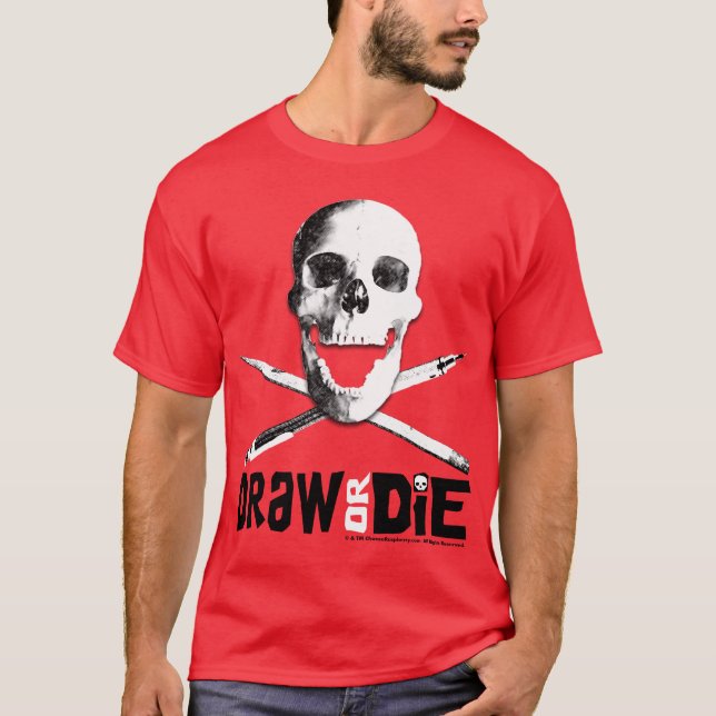 "Dessinez ou mourez" T-shirt rouge (Devant)