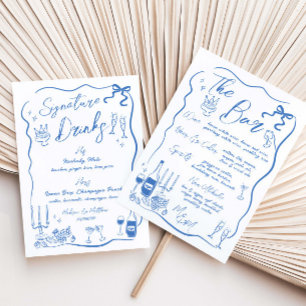 Dessins à main Doodles Barre Mariage Menu