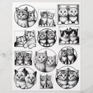 Dessins d'art en ligne noire et blanche de paires