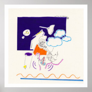 Dessins de nuit et de nuit 11 par PBaud Poster d'a