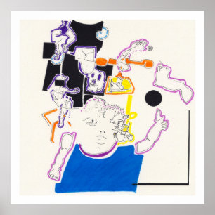 Dessins de nuit et de nuit 14 par PBaud Poster d'a