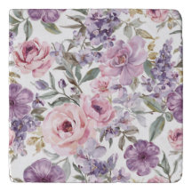 Fleur violette aquarelle rose lavande florale rose