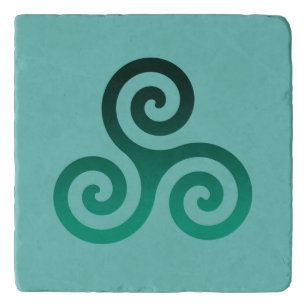 Dessous-de-plat Symbole celtique antique Triskele vert