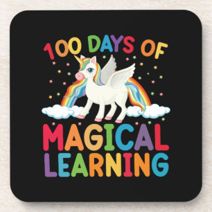 Dessous-de-verre 100 jours d'école licorne magique pour filles