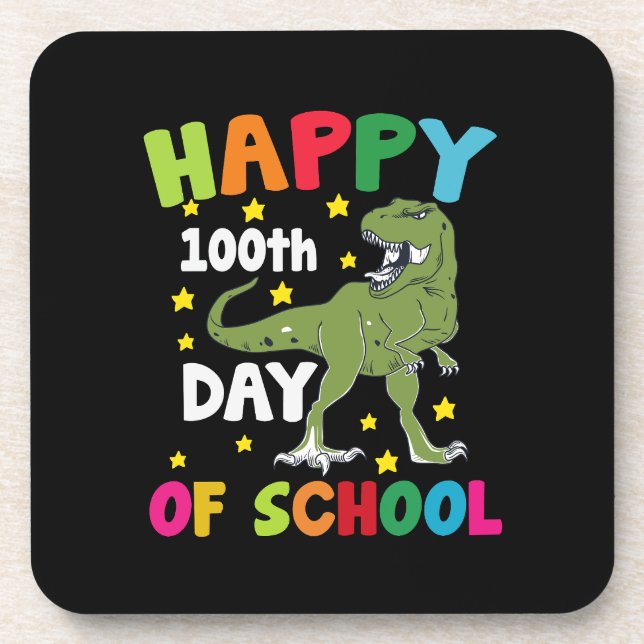 Dessous-de-verre 100 jours d'école Trex 100e jour d'école  (Devant)
