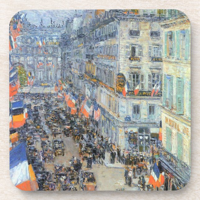 Dessous-de-verre 14 juillet, rue Daunou par Childe Hassam (Devant)