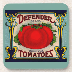 Dessous-de-verre 1910s Defender marque tomates étiquette