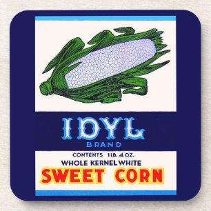 Dessous-de-verre 1930 Idyl Sweet Corn étiquette