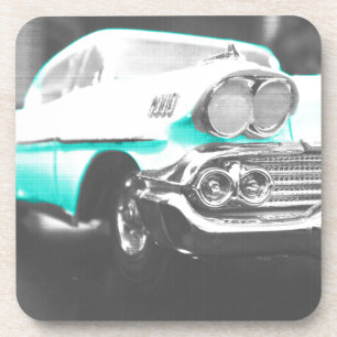 Dessous-de-verre 1958 chevy impala bleu vif voiture classique