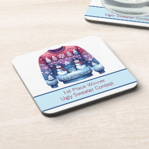 Dessous-de-verre 1ère place gagnante laide sucré bleu rouge pourpre