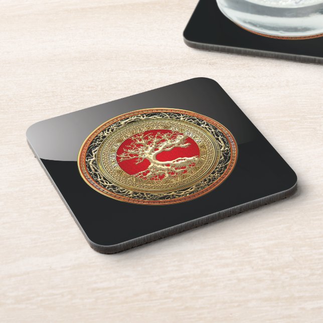 Dessous-de-verre [200] Treasure Trove : Celtic Tree of Life [Or] (Côté gauche)