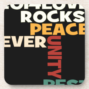 Dessous-de-verre 2014 Love Rocks Peace Art Imprimer