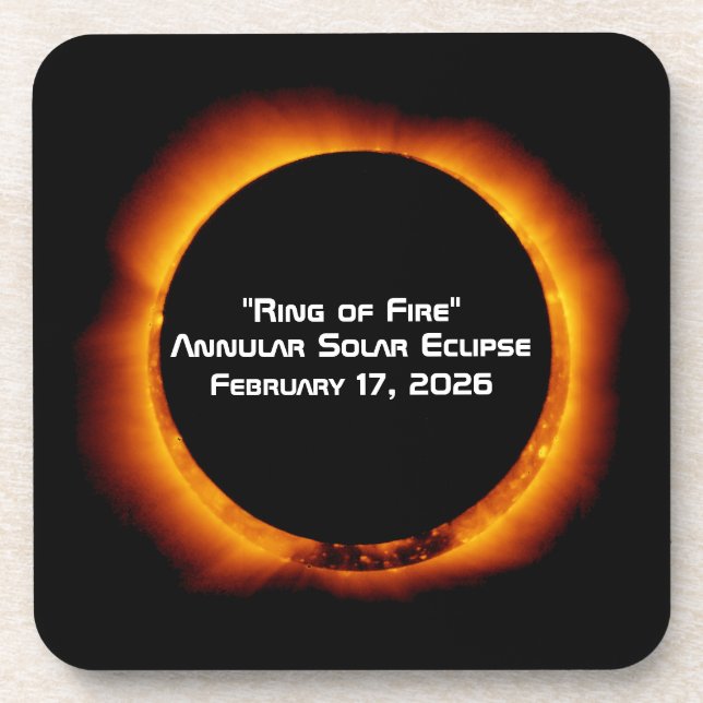 Dessous-de-verre 2026 Annular Ring of Fire Solar Eclipse (Devant)