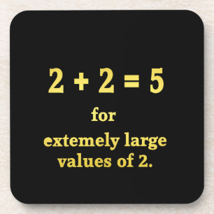 Dessous-de-verre 2 + 2 = 5  Blague de maths drôle