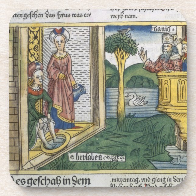 Dessous-de-verre 2 Samuel 11 1-5 David voit Bathsheba se baigner, (Devant)