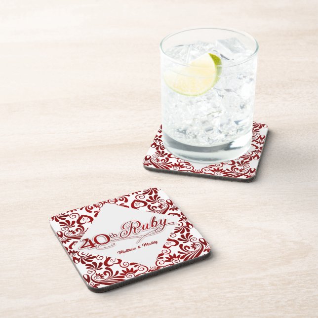 Dessous-de-verre 40e anniversaire de Ruby perruques personnalisées (Côté Droit)