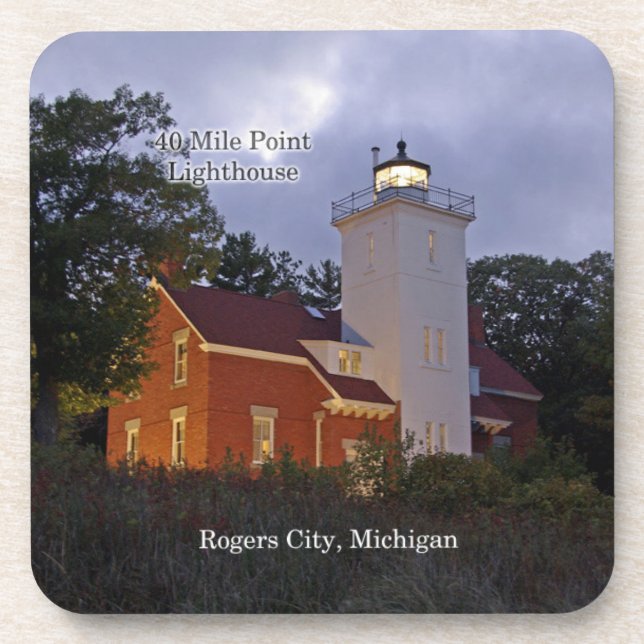 Dessous-de-verre 60 miles Point Ligthouse crépuscule 6 dessous de v (Devant)