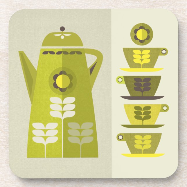 Dessous de verre À Café Du Milieu Du Siècle (Devant)