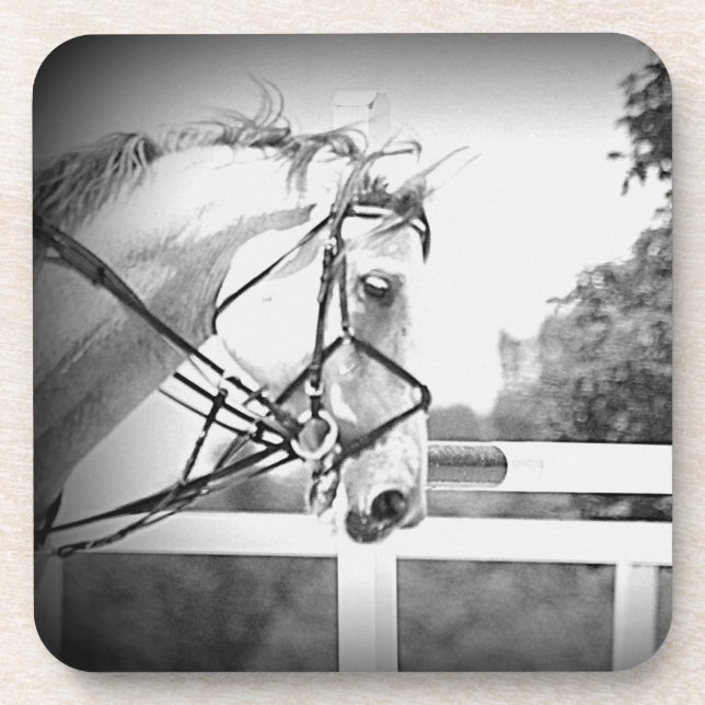 Dessous de verre à cheval gris (Devant)