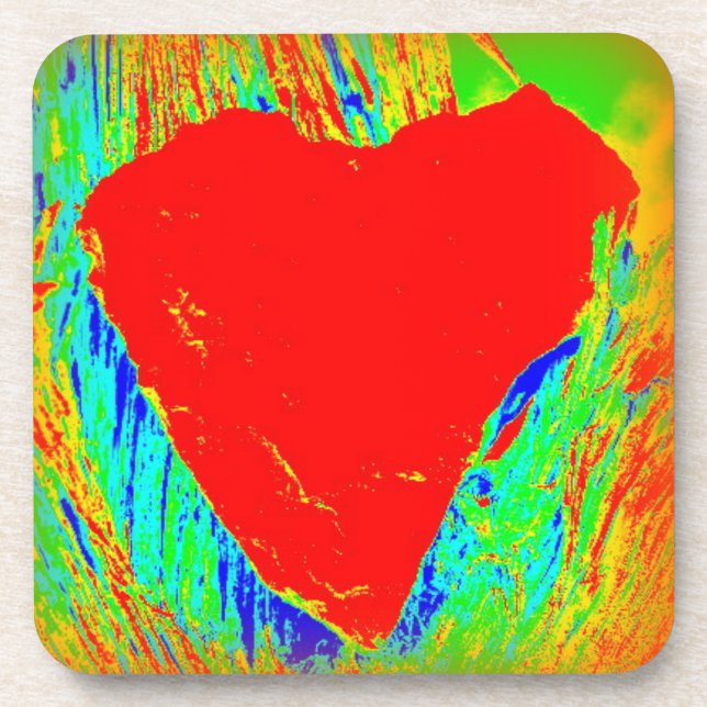 dessous de verre à coeur rouge (Devant)