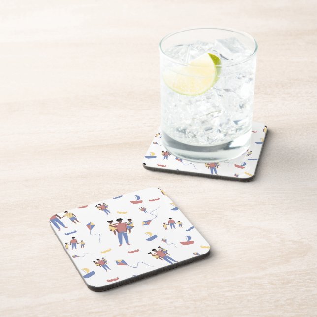 Dessous de verre à dos de liège fête des pères (Côté Droit)