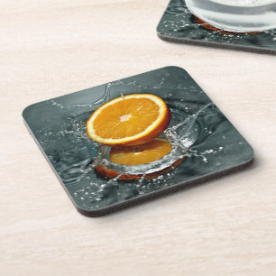 Dessous de verre à éclaboussures orange