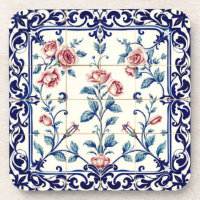 dessous de verre à filigrane de rose