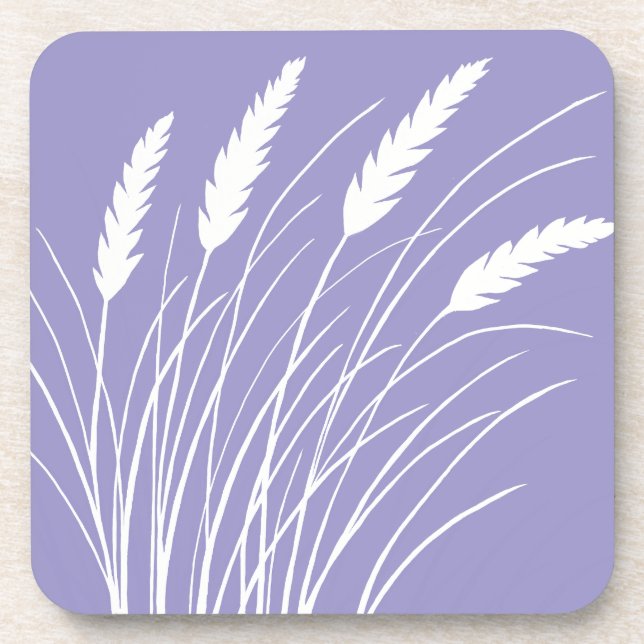 dessous de verre à la lavande avec motif d'herbe d (Devant)