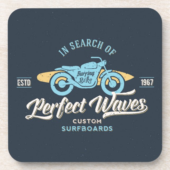 Dessous-de-verre À la recherche de l'affiche parfaite de vagues (Devant)