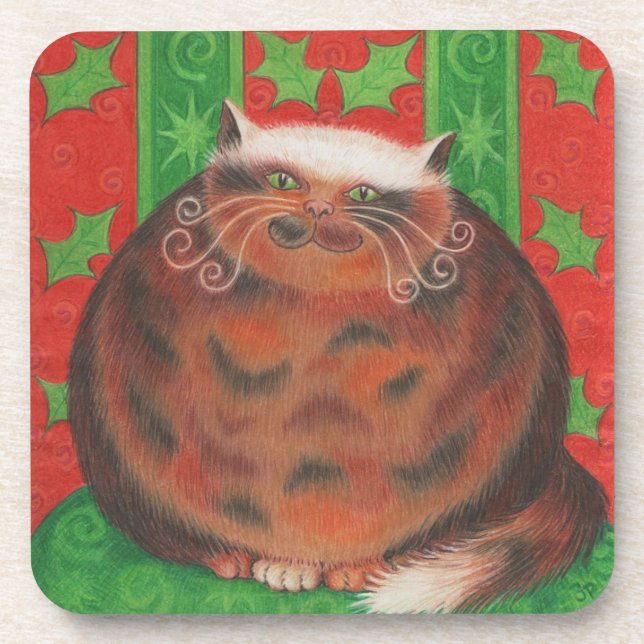 Dessous de verre à liège pour pudding de Noël (Devant)