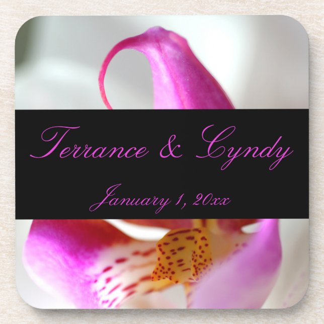 Dessous-de-verre À l'intérieur d'une Orchidée blanche Mariage perso (Devant)