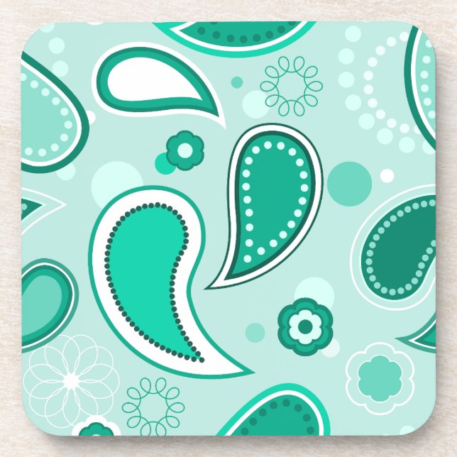 dessous de verre à motifs cachemire vert (Devant)
