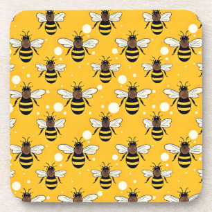 Dessous-de-verre Abeilles de miel Motif Jaune