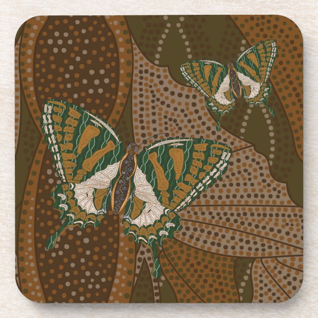 Dessous-de-verre Aboriginal Swallowtail Square Coaster (Devant)
