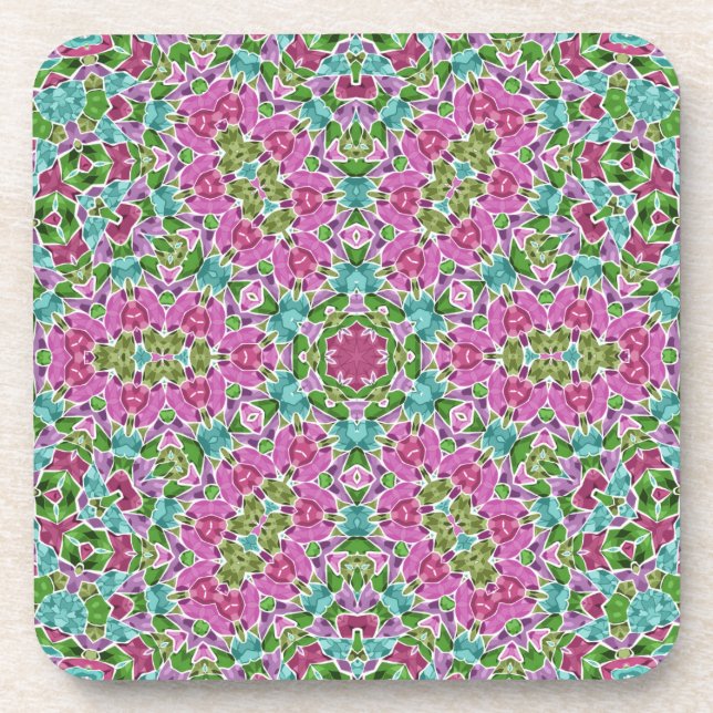 Dessous-de-verre Abstract modern mosaic kaleidoscopic (Devant)