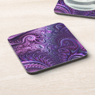 Dessous-de-verre Abstrait Lilac coloré et violet Motif spiral