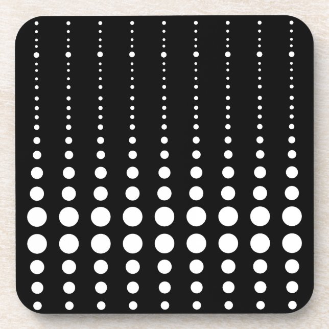 Dessous-de-verre Abstrait moderne design noir lignes blanches point (Devant)