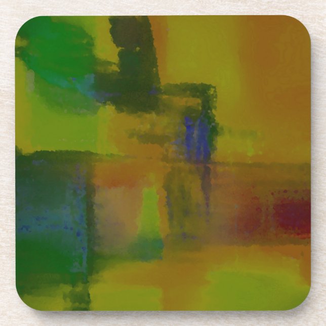 Dessous-de-verre Abstrait vert moderne (Devant)