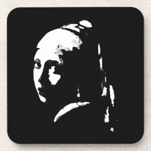 Dessous-de-verre Abstraite fille avec oreille perle