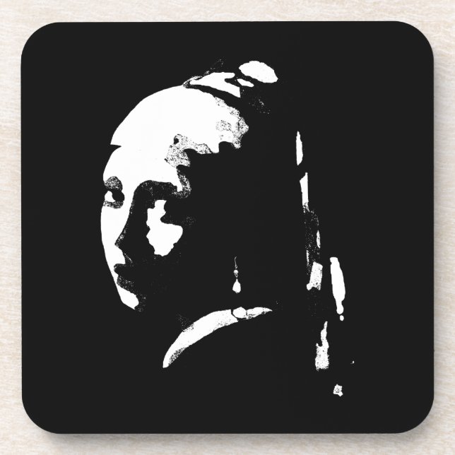 Dessous-de-verre Abstraite fille avec oreille perle (Devant)