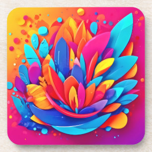 Dessous-de-verre Abstraite flambée florale