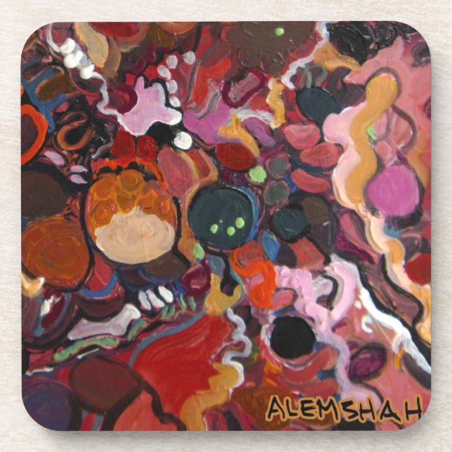 Dessous de verre abstraits d'Alemshah réglés - (Devant)