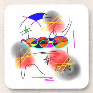 Dessous de verre abstraits d'oiseaux