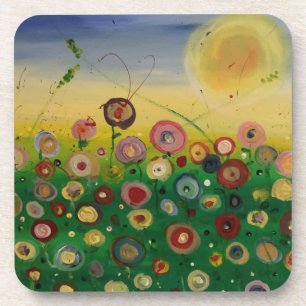 Dessous de verre Abstraits du champ de pavot