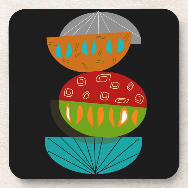 Dessous de verre Abstraits modernes du milieu du s (Devant)