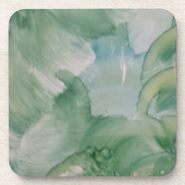Dessous de verre abstraits - Tourbillon vert doux (Devant)
